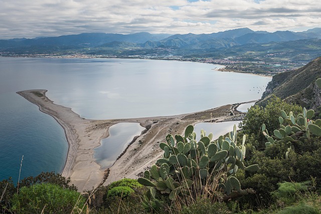 landscape of Tindari, a hamlet within Patti in the province of Messina, Sicily, Italy, overlooking the Tyrrhenian Sea.